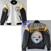 正品 棒球服夹克XXL码 匹兹堡钢人刺绣 印染嘻哈街舞春秋冬夹棉大码