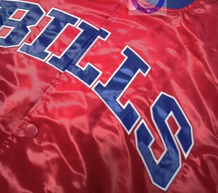 私藏正品布法罗比尔帅炸街红色缎面夹克秋冬夹棉棒球服外套XXL码