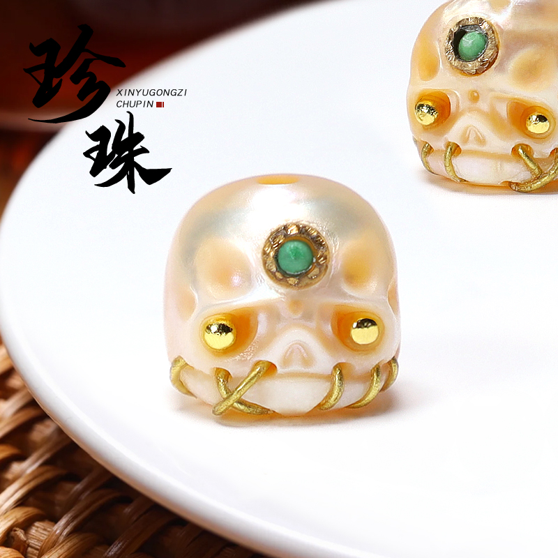 信誉公子淡水珍珠雕刻阿呆背云