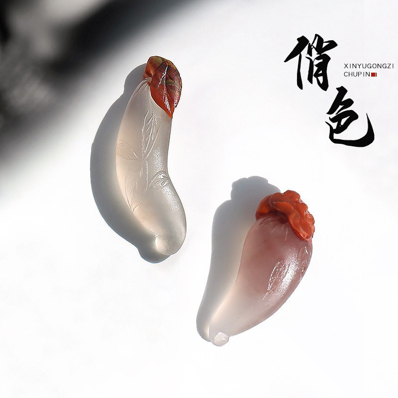 川料天然南红吊坠雕刻玛瑙俏色茄子金刚星月菩提男女手串diy配件