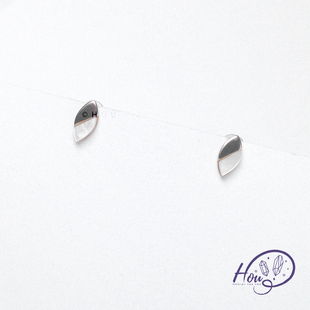 HOU厚耳垂可戴通体S925银通勤日常免摘贝母橄榄小巧耳钉耳环耳饰