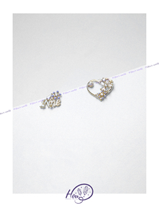 厚耳垂的世界S925银针小众设计感镶钻爱心个性字母耳钉耳环耳饰