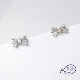 厚耳垂的世界S925银针小众设计感蝴蝶结日常组合耳钉耳环耳饰