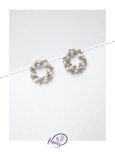 厚耳垂的世界S925银针小众设计感花束气质精致闪亮耳钉耳环耳饰