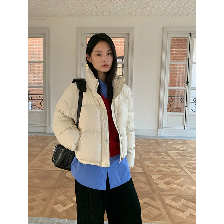 THXGIVING 立领小个子百搭白鸭绒羽绒服女2025冬季新款保暖外套