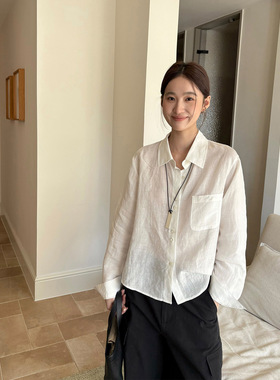 THXGIVING春日调色盘 天丝亚麻凉感宽松显瘦通勤衬衫女2026春新款
