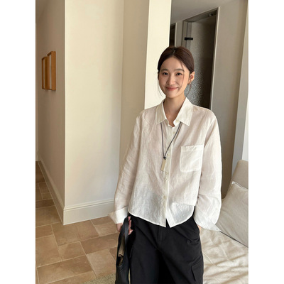 THXGIVING春日调色盘 天丝亚麻凉感宽松显瘦通勤衬衫女2026春新款