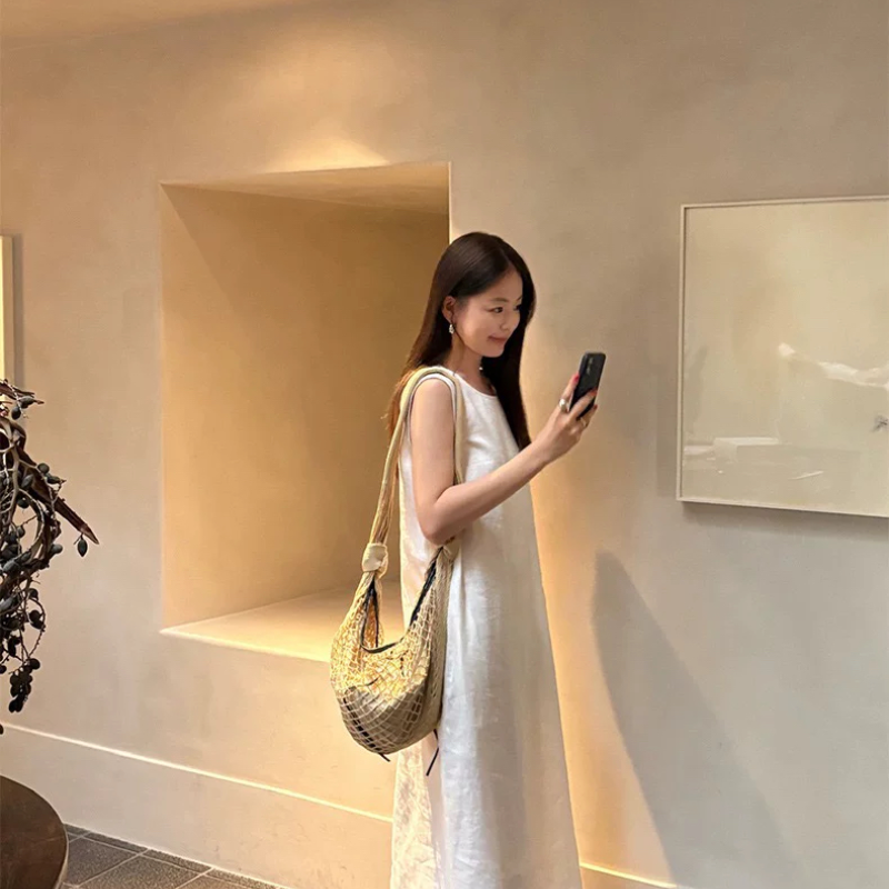 THXGIVING 简而不凡 无袖蕾丝内搭层次感露背连衣裙女2026夏新款