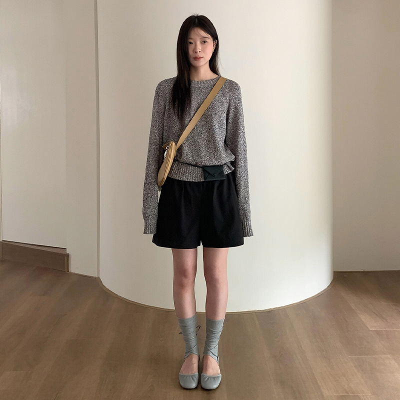 THXGIVING 慵懒风宽松套头百搭针织衫女2025秋季新款插肩袖毛衣