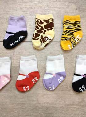 nacostyle出口外贸YD新生儿小宝宝纯棉精梳棉防滑袜子0~6个月