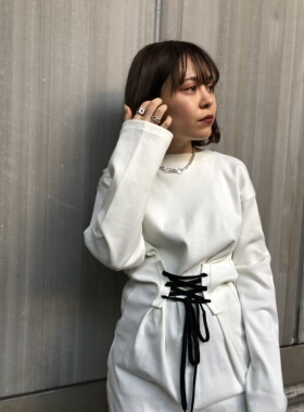 nacostyle出口日本外贸原D欧美风logo胶印印花纯棉直筒连衣裙