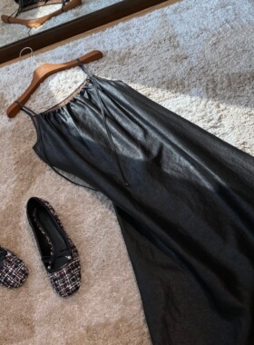 100%桑蚕丝龟裂纹香云纱慵懒气质吊带连衣裙女复古显瘦轻奢老钱风