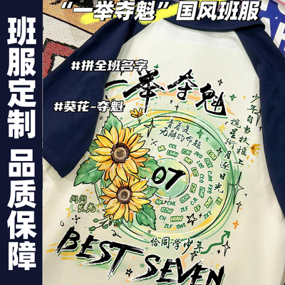 毕业班服定制t恤短袖小学生初中高中学生夏季纯棉diy印名字运动会
