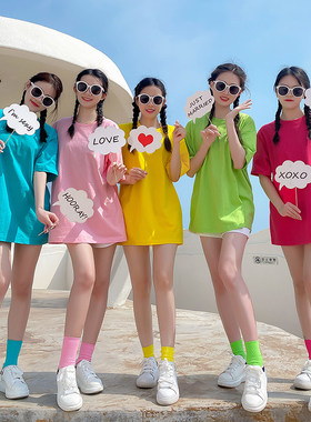 纯棉多巴胺糖果色T恤 通勤风团体班服定制 闺蜜彩色宽松夏季新款