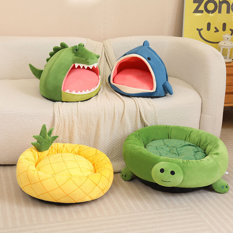 新款创意动物造型萌宠通用窝窝毛绒垫子宠物用品狗狗趴窝保暖猫窝