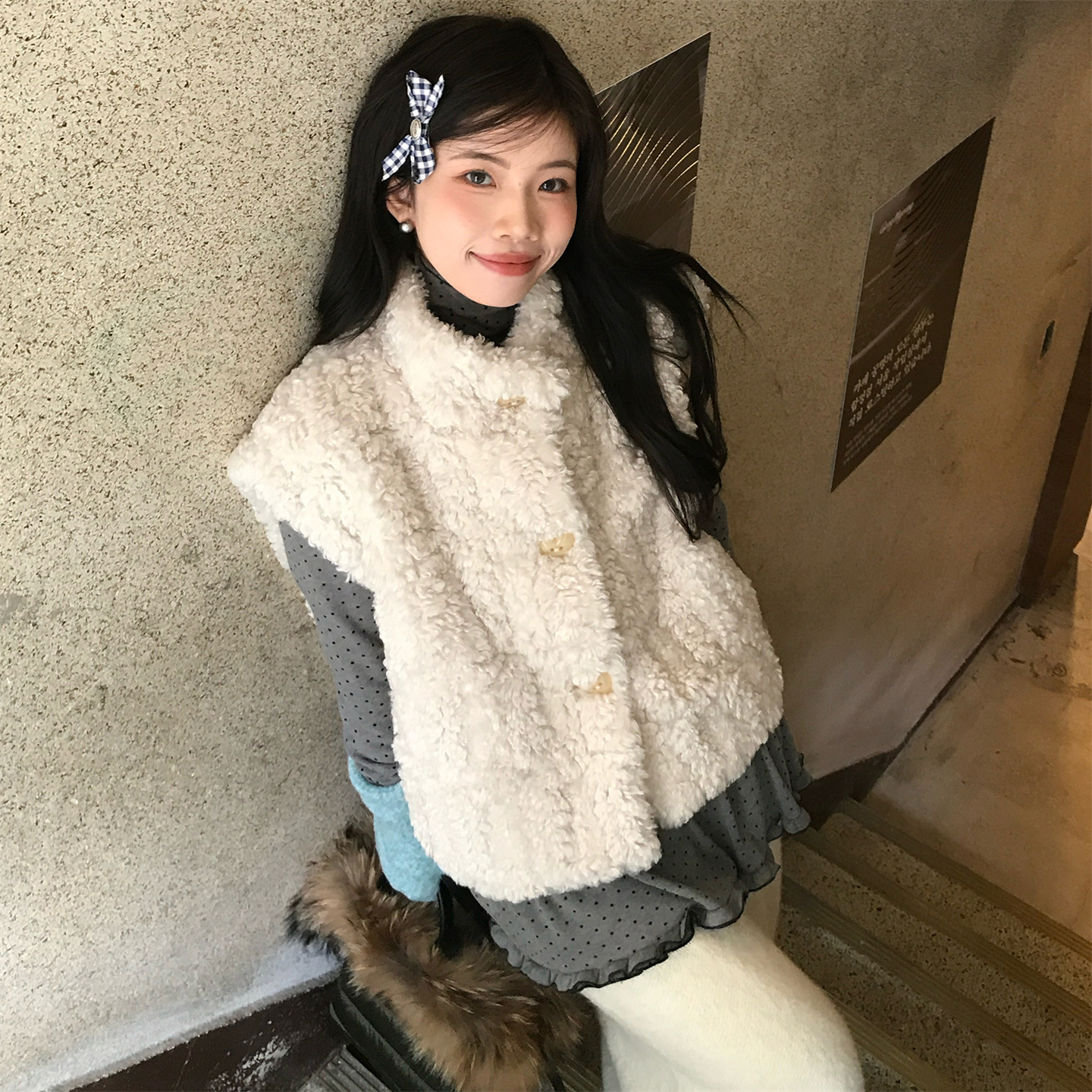 环保皮草马甲女款新款叠穿韩系