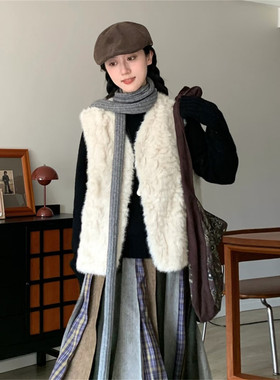 环保皮草马甲女外搭仿水貂毛