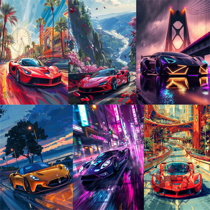 木质拼图500片1000片成人益智儿童玩具超跑模型名车跑车赛车定制