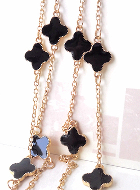 黑色镀18k玫瑰金长项链满百包邮