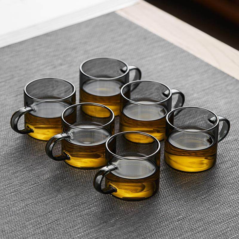 玻璃茶杯小杯子小玻璃杯带把品茗杯功夫小茶杯茶具喝茶的杯,餐饮具,茶杯,淘宝优惠券,粉丝福利购,淘宝优惠卷