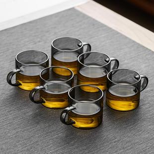 玻璃茶杯小杯子小玻璃杯带把品茗杯功夫小茶杯茶具喝茶的杯