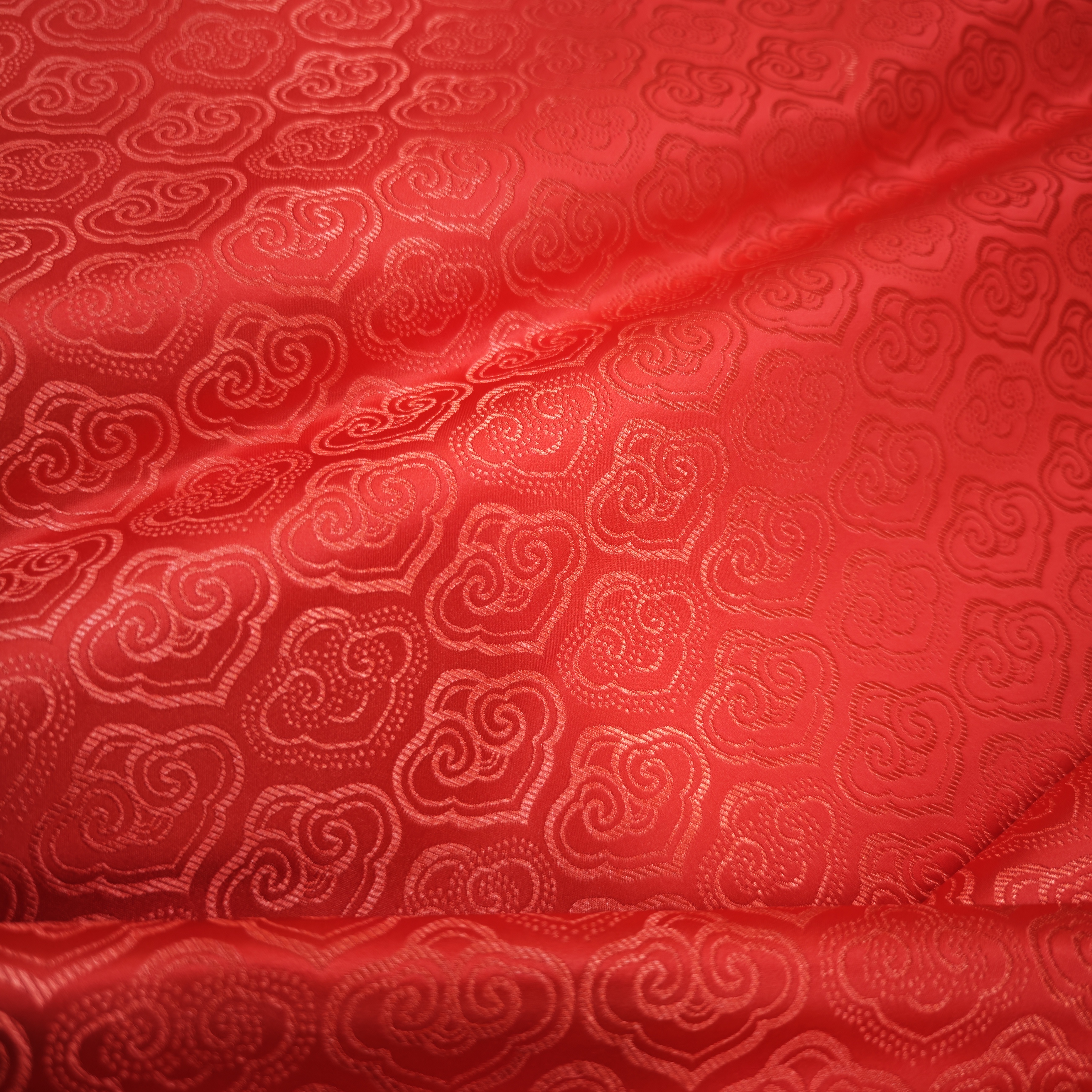 喜庆中国红如意全红色新年玩偶手工红包拜年服童装新中式织锦布料