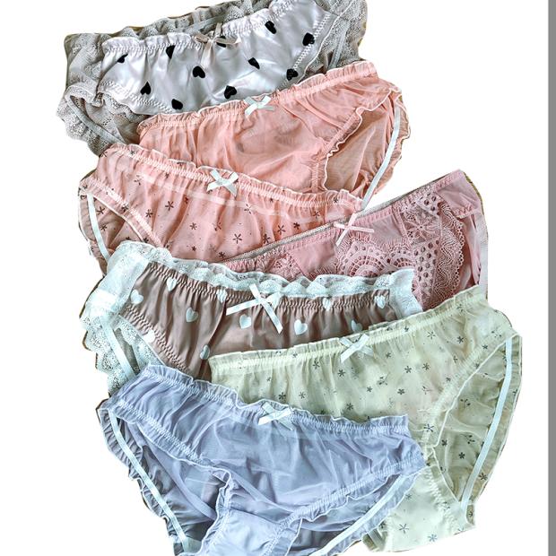 外贸内裤杂款多色蕾丝雪纺棉质各个材质三角裤 女日系内裤低档棉