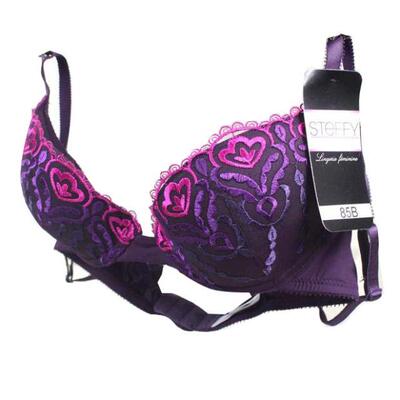 浅紫色薄款刺绣文胸薄款