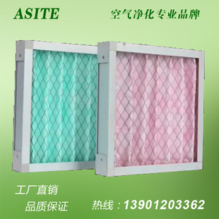 中效过滤器空调中效空气过滤器折叠式铝框静电棉中效板式过滤器