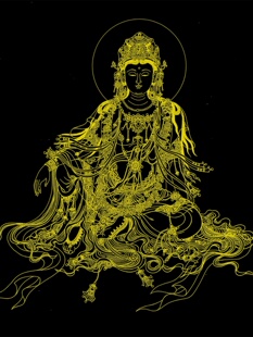 送子水月观音菩萨集涂色佛像描金唐卡手绘 DIY装饰画临摹线稿礼物