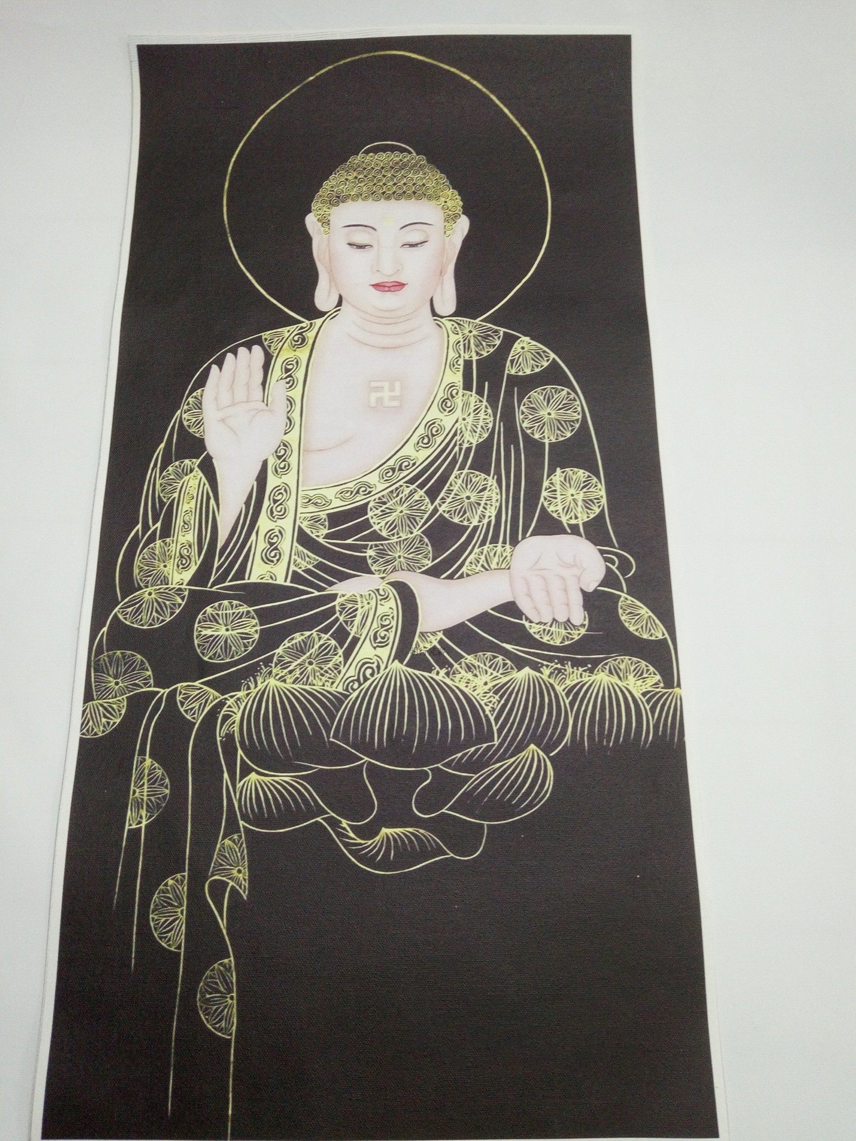 唐卡描金佛像观音度母文殊菩萨金刚描金线稿 静心涂色diy手绘礼物