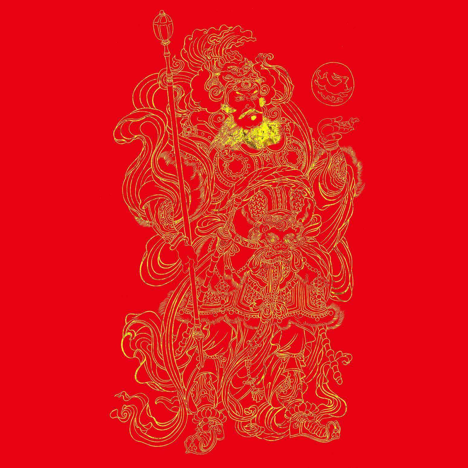 2026年门神经典门贴新年春节DIY/数字油画