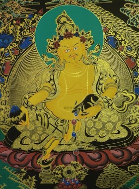 唐卡描金黄财神财宝天王线稿手绘佛像静心减压涂色工具diy礼物