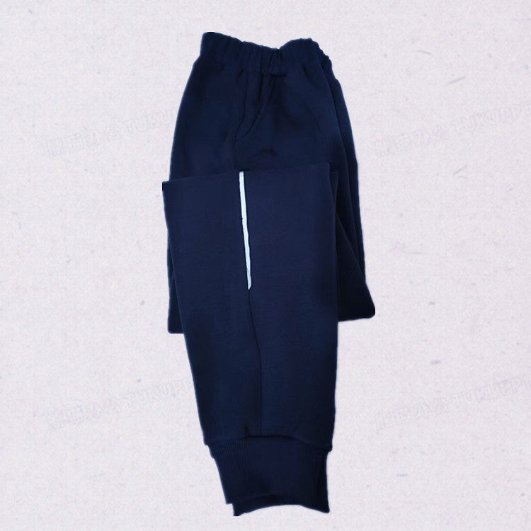 藏蓝校服裤子中小学生拼反光条一厘米短条宽松运动冬加绒运动校裤