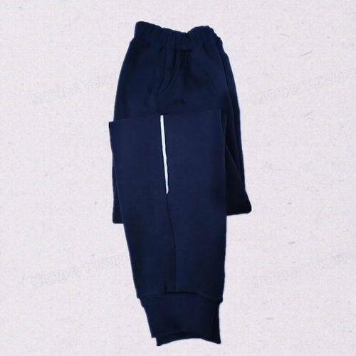 藏蓝校服裤子中小学生拼反光条一厘米短条宽松运动冬加绒运动校裤