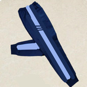 藏蓝色校服裤 子一条杠浅蓝宽条春秋小学初中高中学生加肥运动长裤