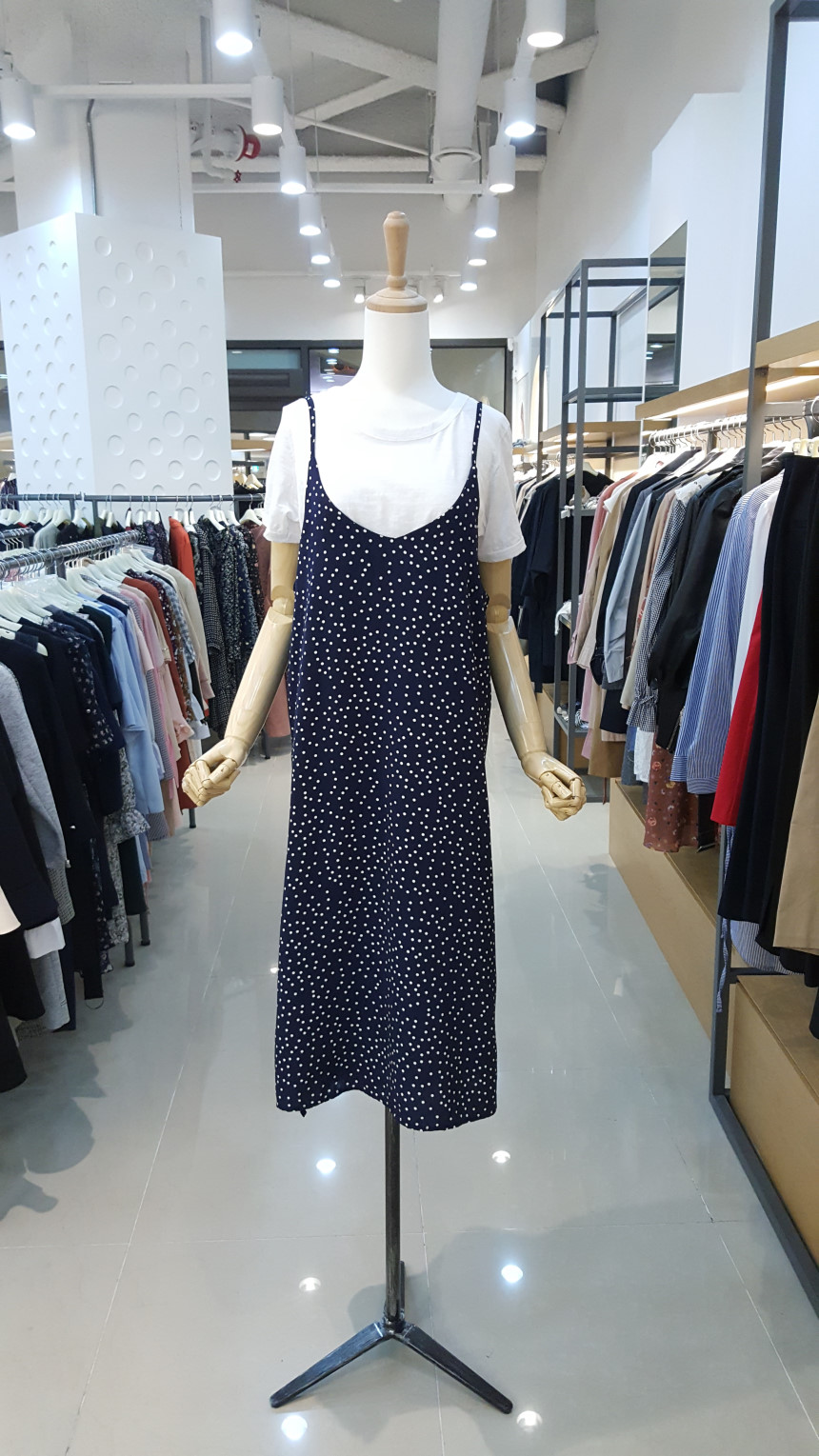 直送 正品韓國代購OLIVE DES OLIVE 時尚波點吊帶連衣裙YZ8MO040