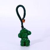 紫檀木绿色小狗实木木质家居钥匙扣吊坠挂件十二生肖红色木狗挂件