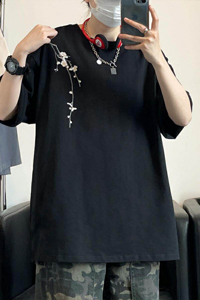 风新中式梅花240克双纱精梳棉半袖短袖T恤T3516-P25【特价】Z,男装T恤,电商A007