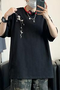 风新中式梅花240克双纱精梳棉半袖短袖T恤T3516-P25【特价】Z图片