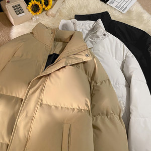 冬宽松纯色大码休闲加厚保暖立领棉服棉衣外套M5228-P60【特价】图片