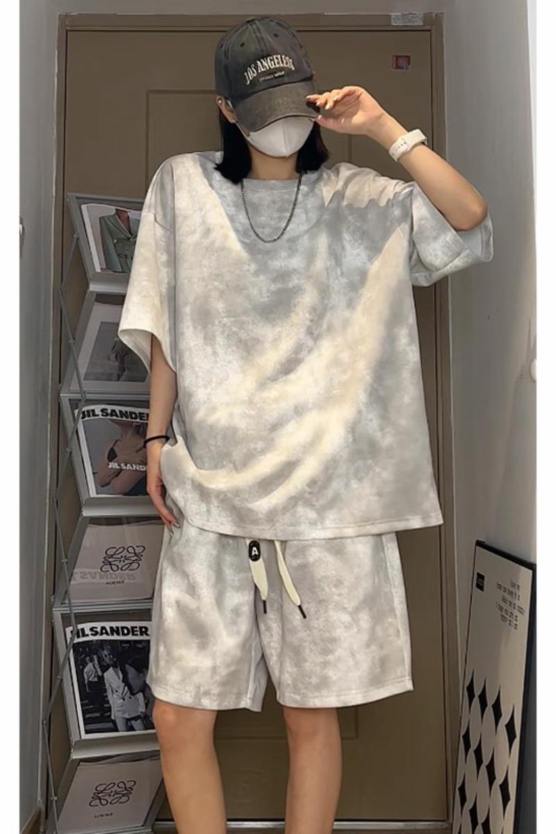 夏季重磅半袖短袖T恤情侣套装T3553上衣26-DK8514裤子26【特价】Z,男装T恤,电商A007