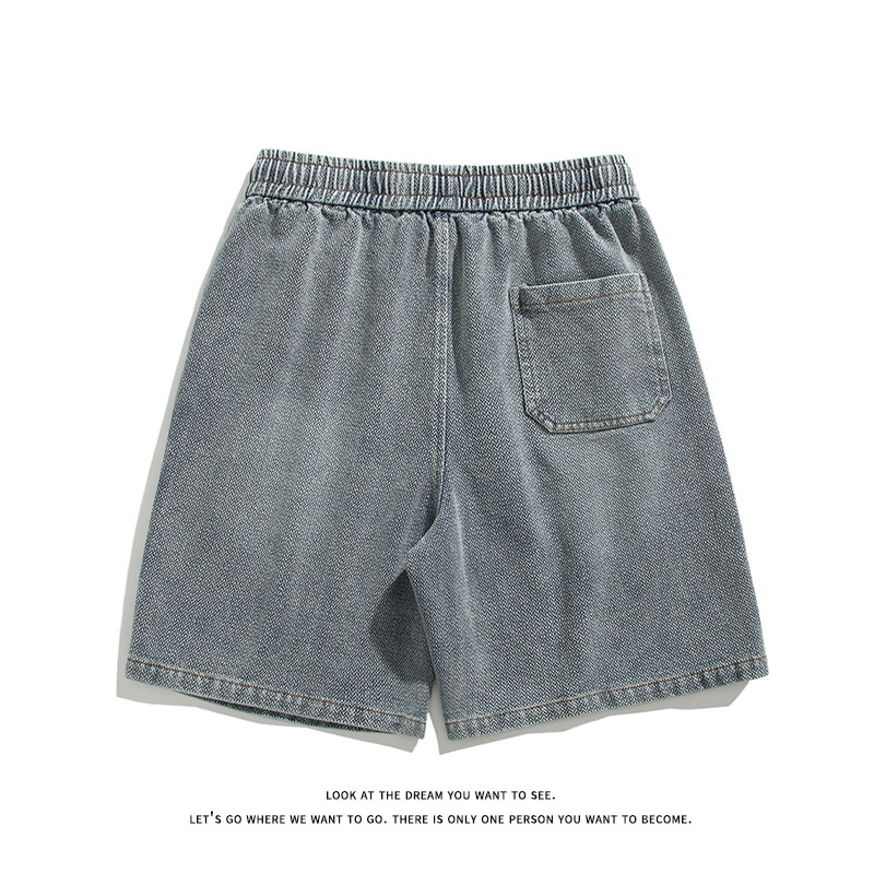 夏新百搭美式星空纹松紧腰水洗牛仔短裤子男DK8497-P32【特价】,男装牛仔裤,电商A007