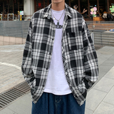 时尚潮流复古格子大码翻领长袖衬衫内搭外套C2167-P32【特价】A，男装衬衫，电商A007