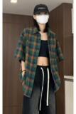 夏季潮流复古格子大码休闲男短袖衬衫C2176-P27【特价】Q，男装衬衫，电商A007