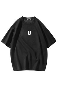 夏季大码休闲潮流美式麂皮绒字母印花短袖T恤T3531-P22【特价】图片