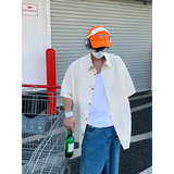 美式潮牌褶皱肌理短袖衬衫男夏季小众通勤衬衣DC2227-特价P30，男装衬衫，电商A007