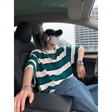 夏季潮流条纹宽松圆领短袖T恤男女百搭上衣T3601-P30【特价】，男装T恤，电商A007