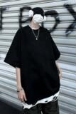 高街夏季纯色大码休闲美式麂皮绒光板短袖T恤T3369-P23【特价】-z，男装T恤，电商A007