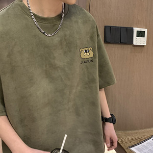 春夏潮流大码美式麂皮绒印花半袖短袖T恤T3382 P22【特价】图片